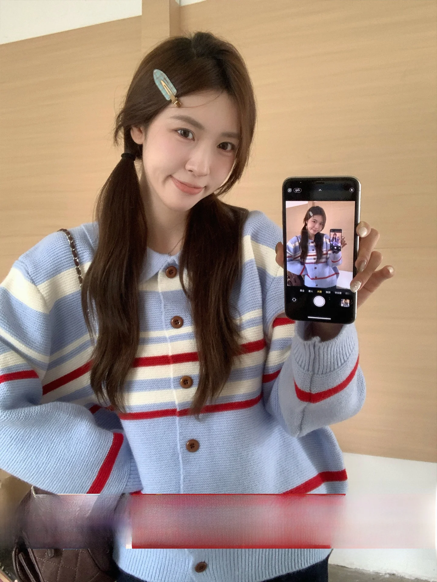 

Morning Bloom Korean Sle Ne Long Sve Knitted Sweater Women's Loose Striped Sweater Top for Autumn Winter