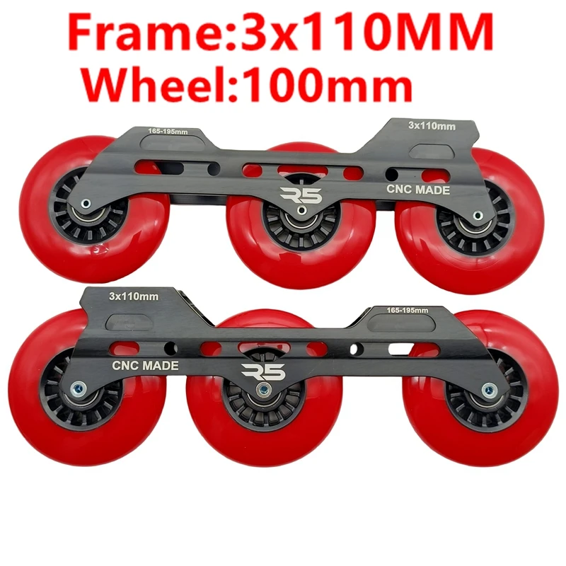 Free shipping speed skate frame 3x110 mm  wheel 100MM bearing 608RS