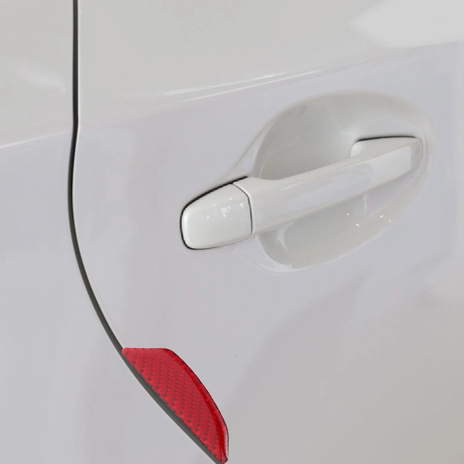 

4PCS Car Door Anti-collision Strips Universal Fit Carbon Fiber Material Easy Installation Decorative Accessory