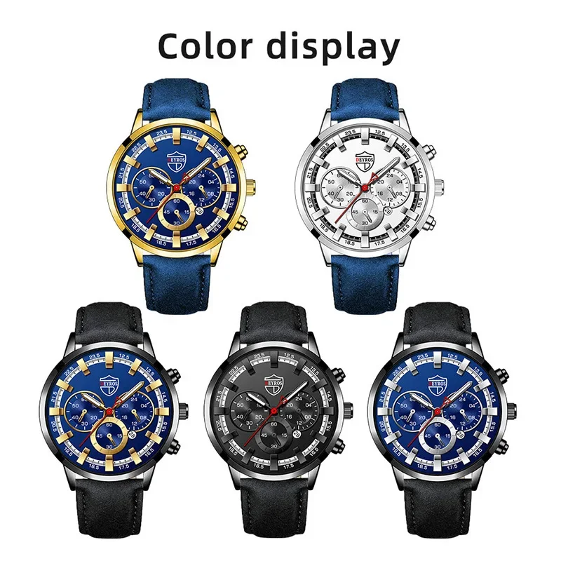 Fashion Mens Watches Luxury Calendar Watch for Men Waterproof Luminous Day Date Watch Male Sports Watch Quartz Wristwatch Clock