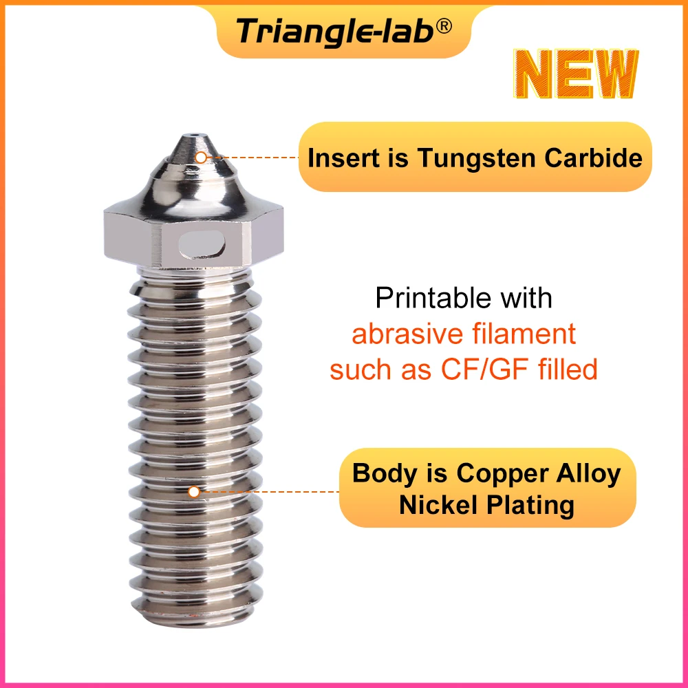 C Trianglelab Volcano ZSTC Nozzle Tungsten Carbide Copper Plated High Temperature Wear Resistant For Volcano Hotend 3D Printer