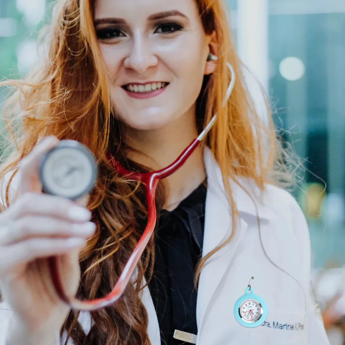 

Unisex Nurse Watch Lightweight Silicone Medical Watch For Hospital School Office Portable Timepiece Pink Simple Style