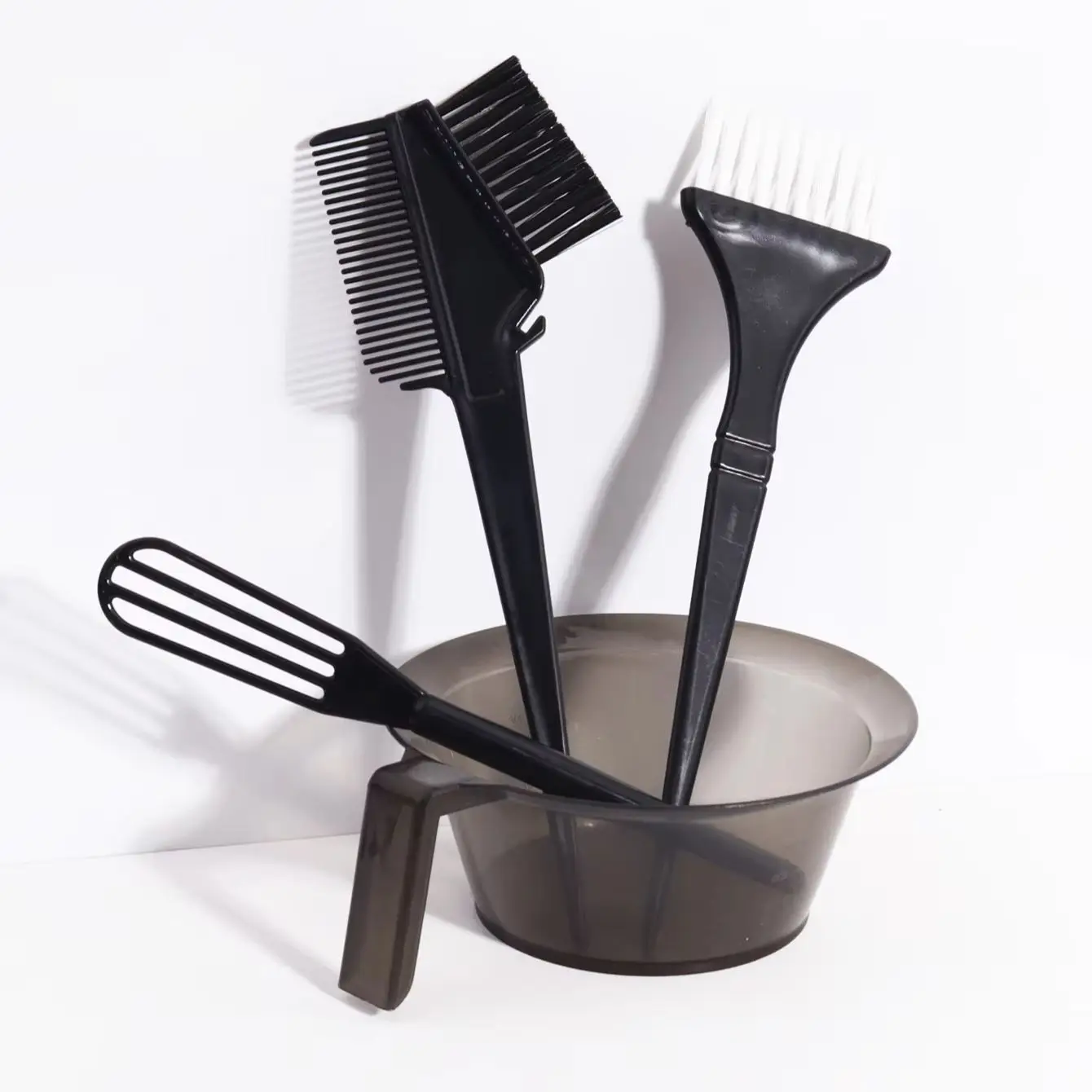 4pcs hair dye tool set - single-sided and double-sided hair dye brushes, hair dye bowls, and tools, Special for Real Hair Wigs
