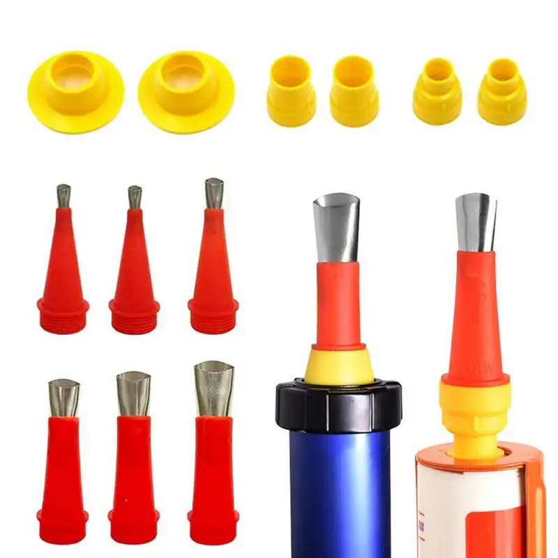 

22Pcs Stainless Steel Glue Nozzle Manual Caulk Nozzle Applicator Silicone Caulking Tools Sealant Kitchen Bathroom Sink Joint