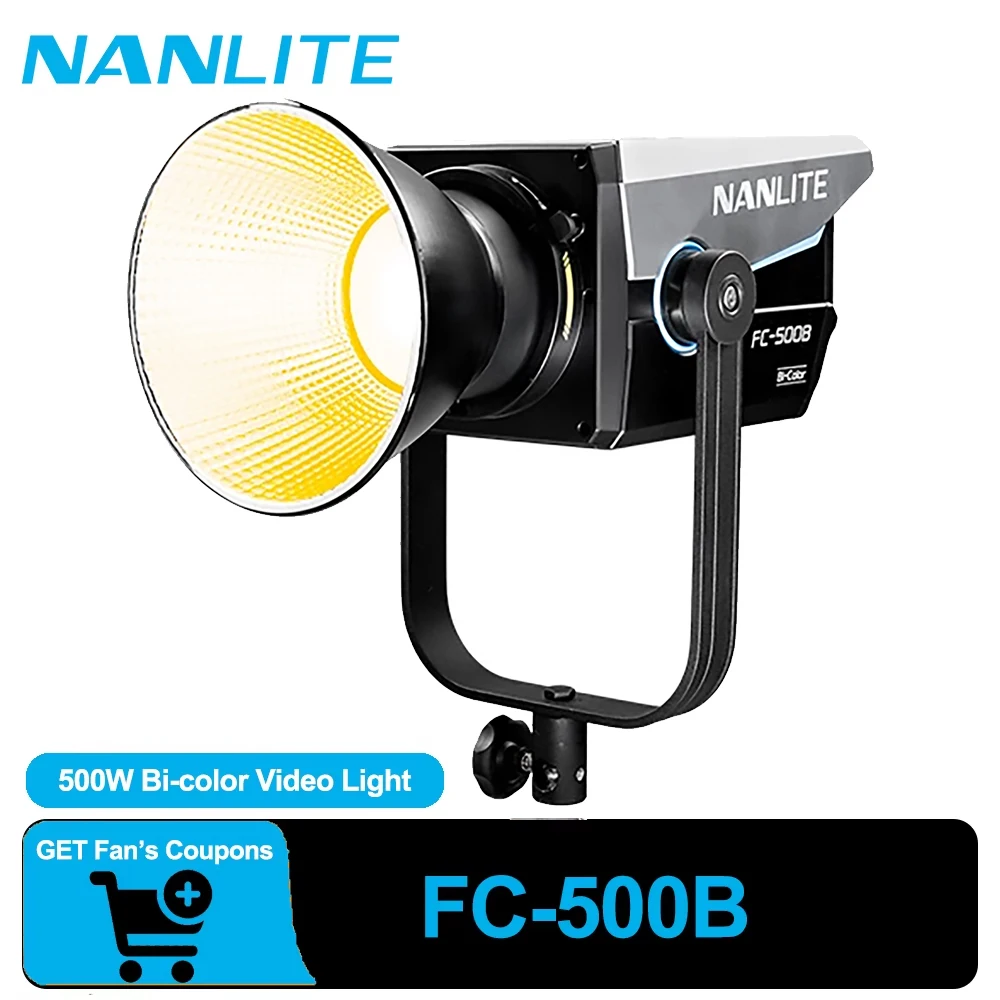 

Nanlite FC-500B 500W Bi-color 2700-6500K COB Bowens Mount LED Video Light CRI96 TLCI98 Photography Spotlight for Live Streaming