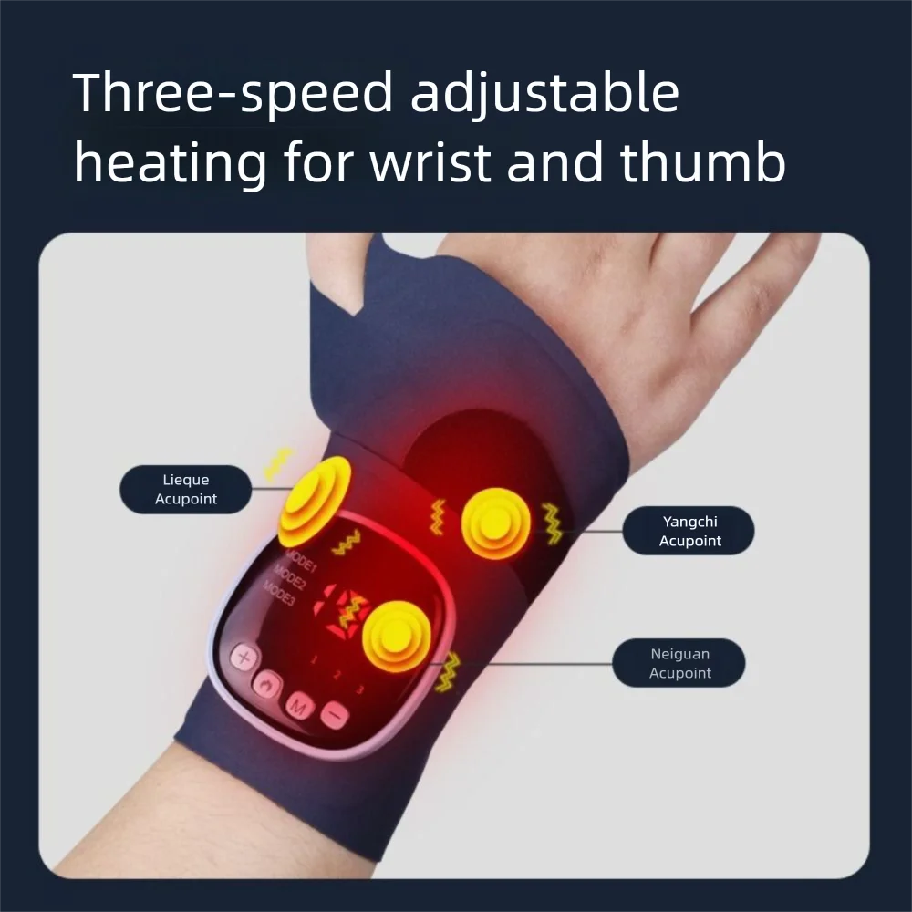 

30-уровневый массажер, вибрационная массажная подушка для запястья, 8 режимов, беспроводной дизайн, ручной массажер, перезаряжаемая через USB функция вибрации