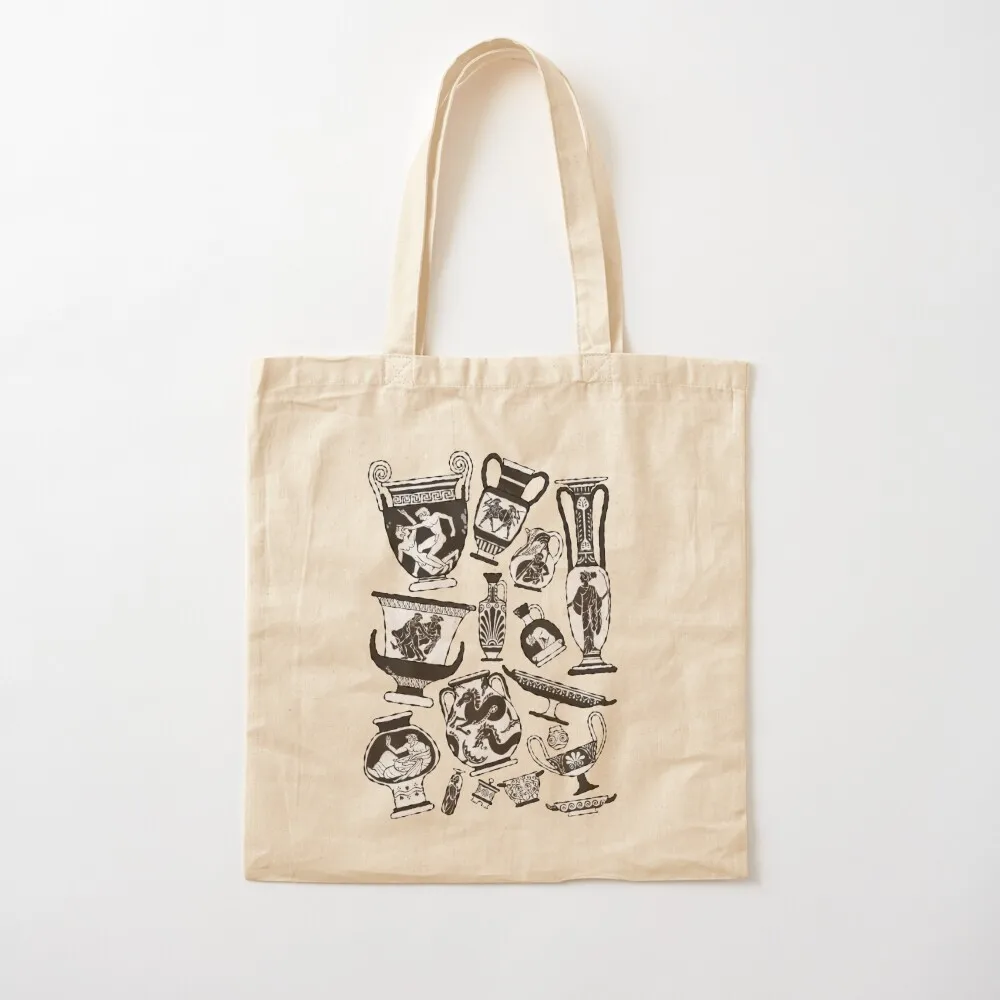 

Ancient Greek Pottery - black and white Tote Bag Big bag free delivery bags Fabric bag Women's shopper Canvas Tote