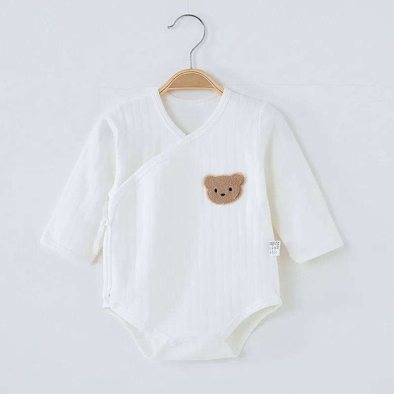 0-12M Boys Girls Romper Spring Newborn Baby Cotton Triangle Bottoming Crawling Clothes  Breathable Soft Infant Jumpsuit