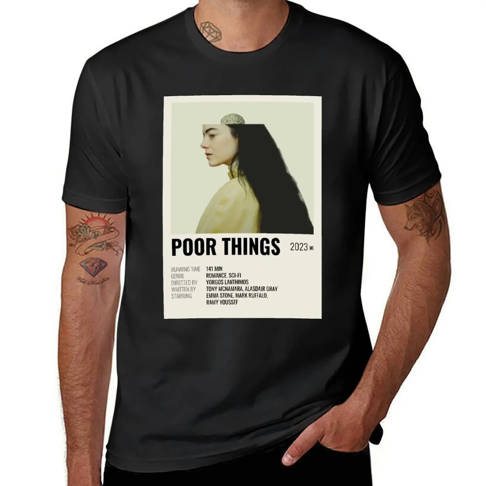 

Poor Things (2023) Movie Poster T-Shirt korean fashion customs sports fans vintage mens tall t shirts