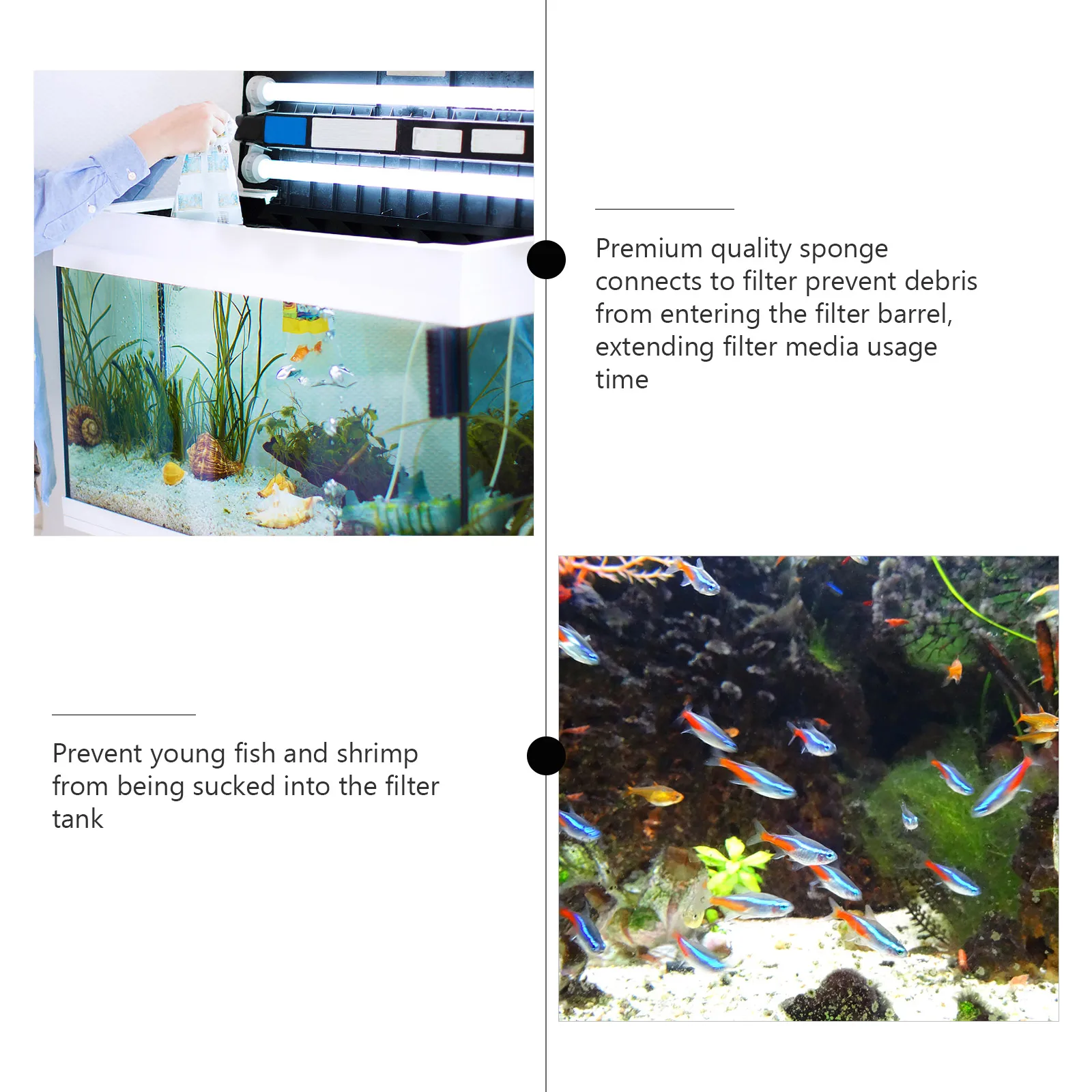 

6 PCS Replacement Aquarium Filters Sponge Intake Foam Fish Tank Pre-filter Automatic