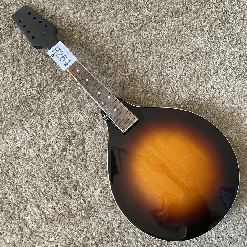 H264 Custom Order Semi Finished Guitar DIY Parts 8 String Mandolin Sunburst Color Spruce with Mahogany No Frets