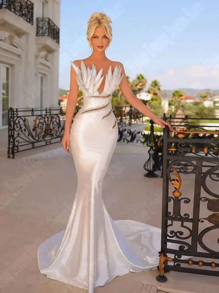 Design Rich Mermaid Evening Dresses For Women V-Neck Tight Fit Wrap Buttocks Prom Party Gowns New Floor Length Dubai Women Robes