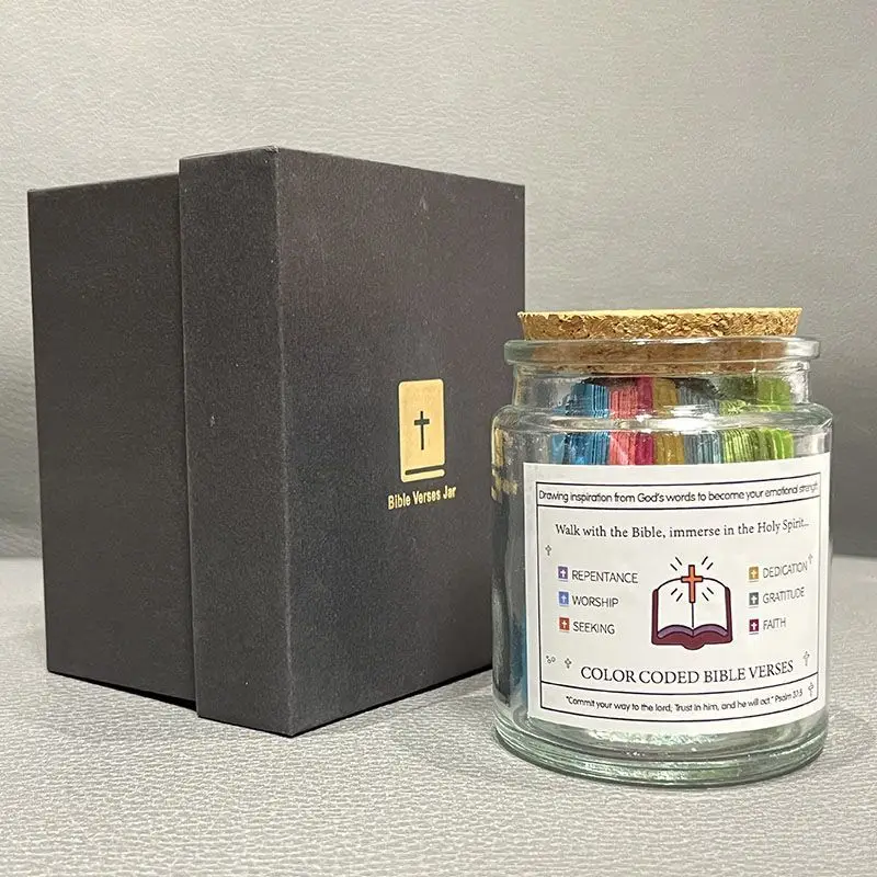 

Christian Prayer & Blessing Jar - Thoughtful Gift for Birthday, Thanksgiving, Friends, Faith Sharing & Tabletop Blessing Game
