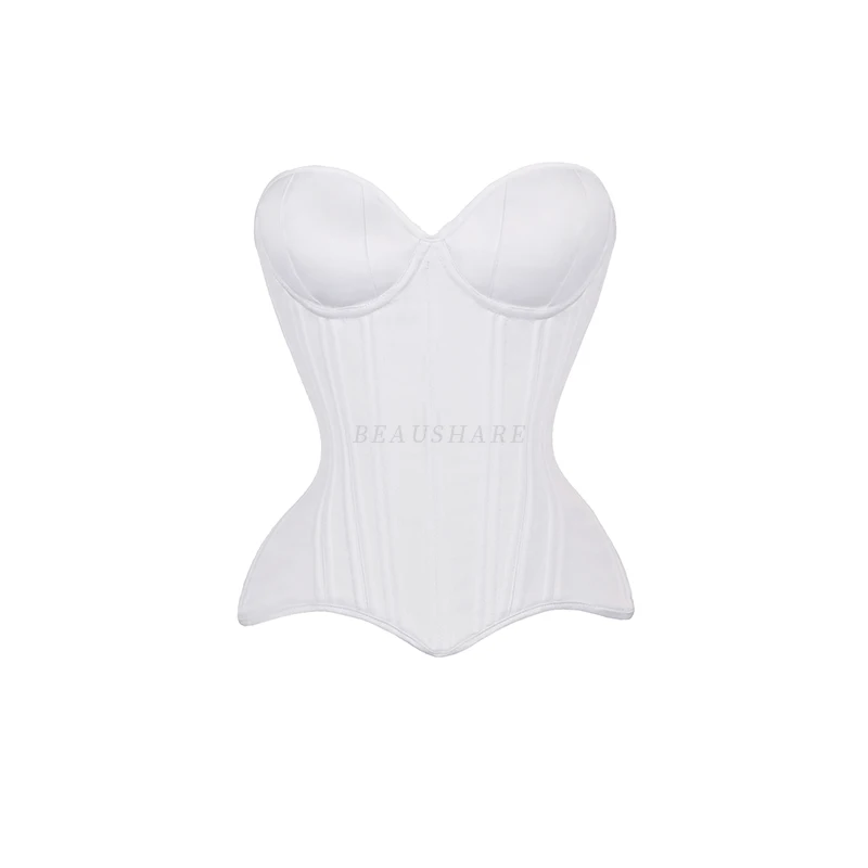 女性コルセットビスチェカップオーバーバストヴィンテージボディスタイトレースアップダブル骨太整形トップスウエストチナー結婚式サテンレッド