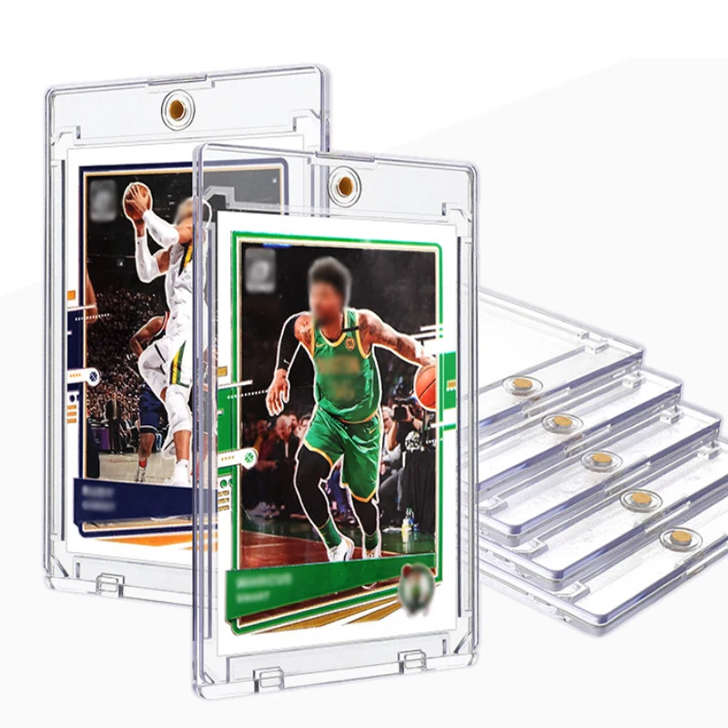 1/5/10PCS Clear Card Holder Magnetic Attraction Type Gaming Sports Trading Card Display Case Kpop Idol Photo Protective Sleeves