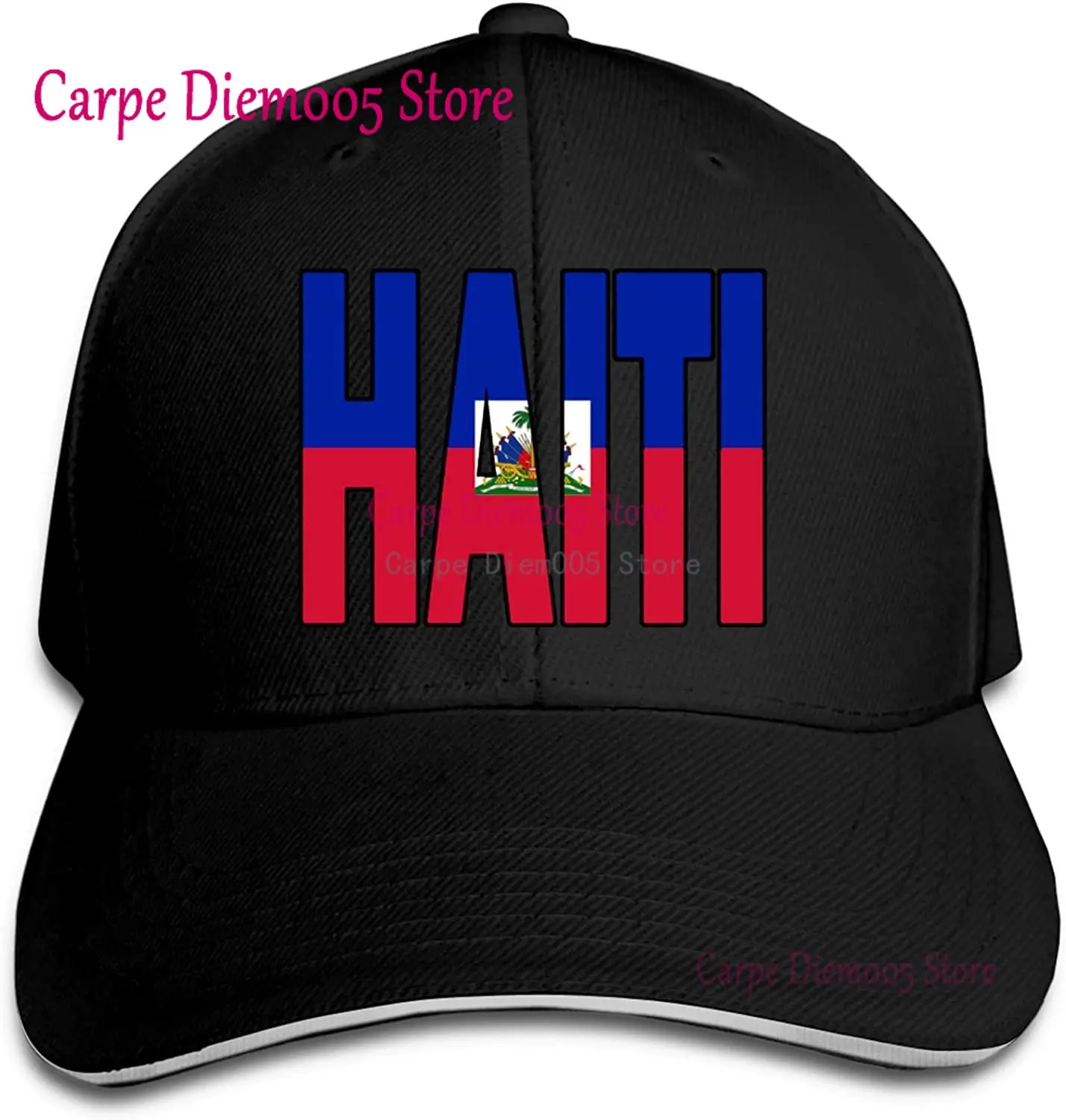 Haiti Flag Athletic Baseball Fitted Cap Adult Adjustable