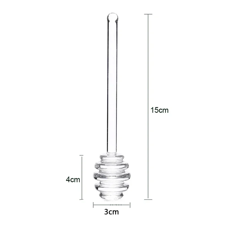 15cm Szklane kije do miodu Łyżka do dżemu i sosu Łyżka do mieszania Przezroczysta kawa Mleko Herbata Mieszanie Bar Artykuły kuchenne Narzędzia