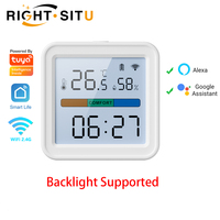 Tuya WIFI Temperature Humidity Sensor Hygrometer Thermometer Smart Home Backlight Smart Life Support Alexa Google Assistant