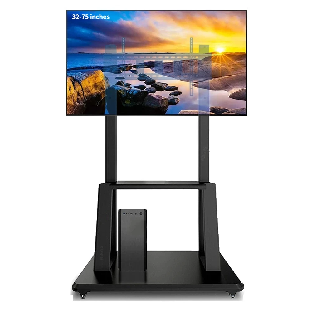 

32-75 inch movable TV stand, conference all-in-one machine, floor mounted wheeled trolley, with a load-bearing range of 90kg