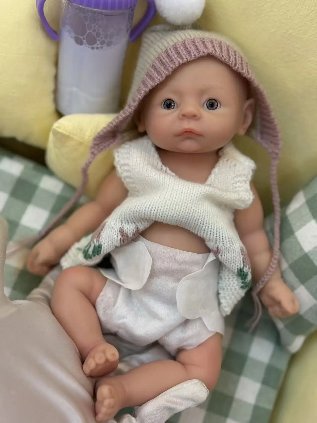 Bambola Bebe Reborn Girl in silicone realistico da 25 cm con corpo lavabile Bambola neonato realistica in pelle dipinta in 3D per collezionisti