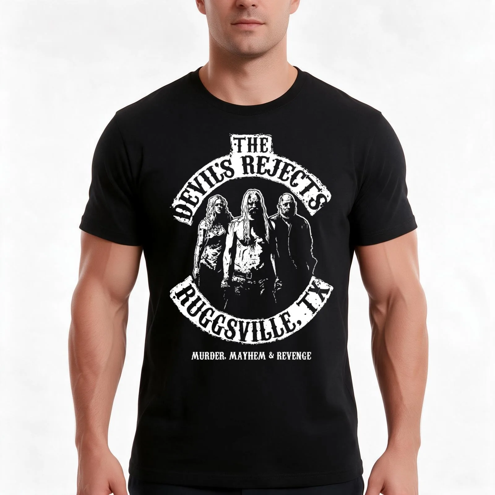 Devils Rejects, Ruggsvile, TX T-Shirt, Summer Casual Cotton Tee, Oversized Streetwear Tops, Vintage Graphic Print, 100% Cotton