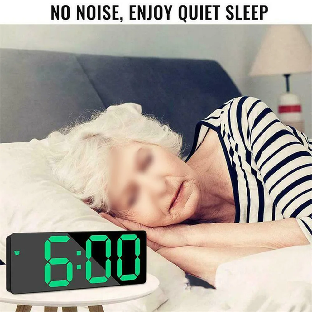 Mirror LED Digital Alarm Clock 12/24 Hours Home Decoration Modern Multifunctional Nigh Light High Quality Hot Sale