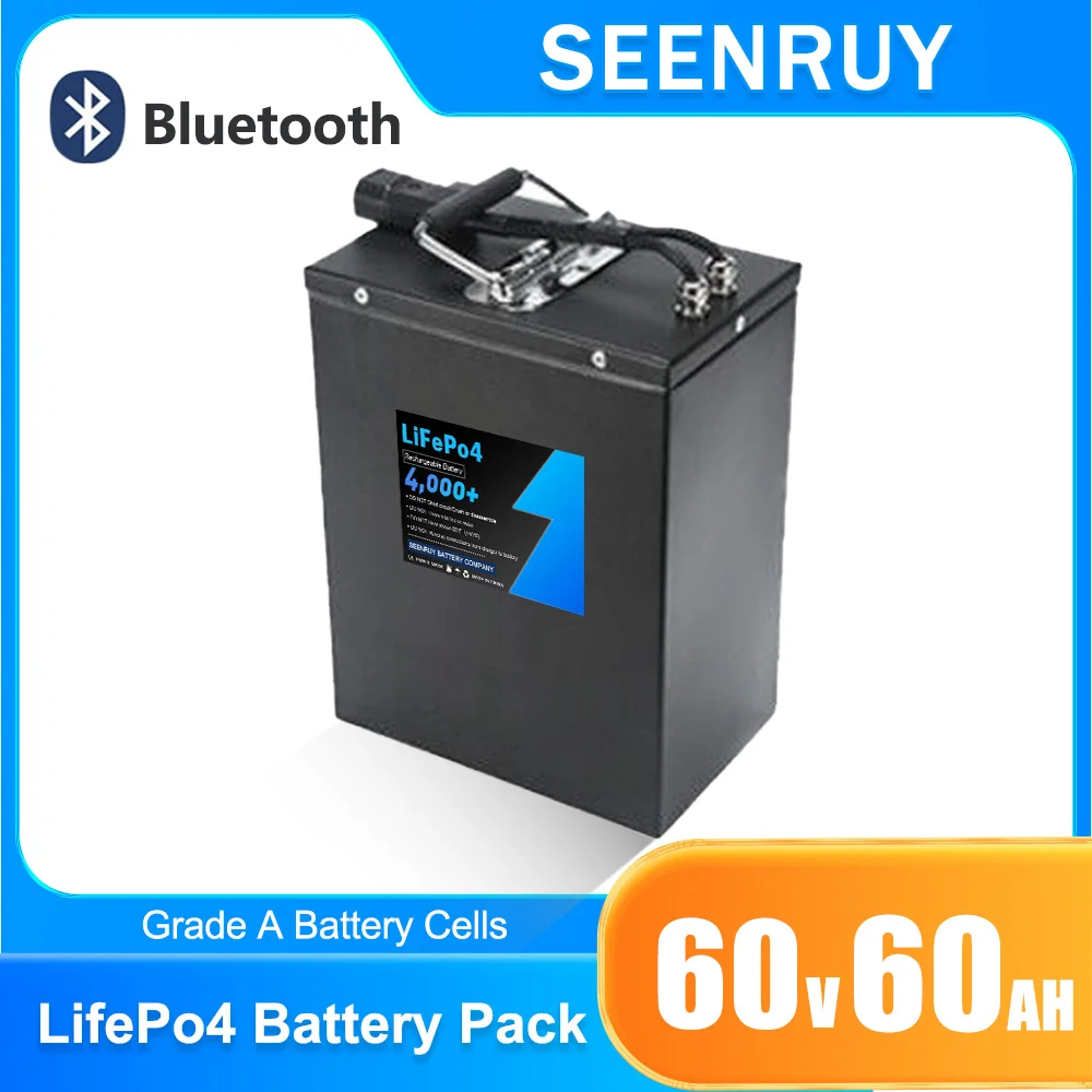 

SEENRUY 60v 40AH LiFePo4 Lithium Iron Phosphate Battery Pack Built in 60A 80A 100A BMS Perfect For Tricycle Motorcycle
