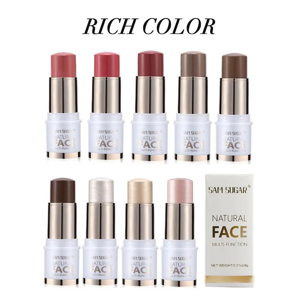 SAM SUGAR Highlighter Stick Brightening Skin Tone Contouring Natural Stereo Concealer Blush Multi-Purpose Make Up Stick