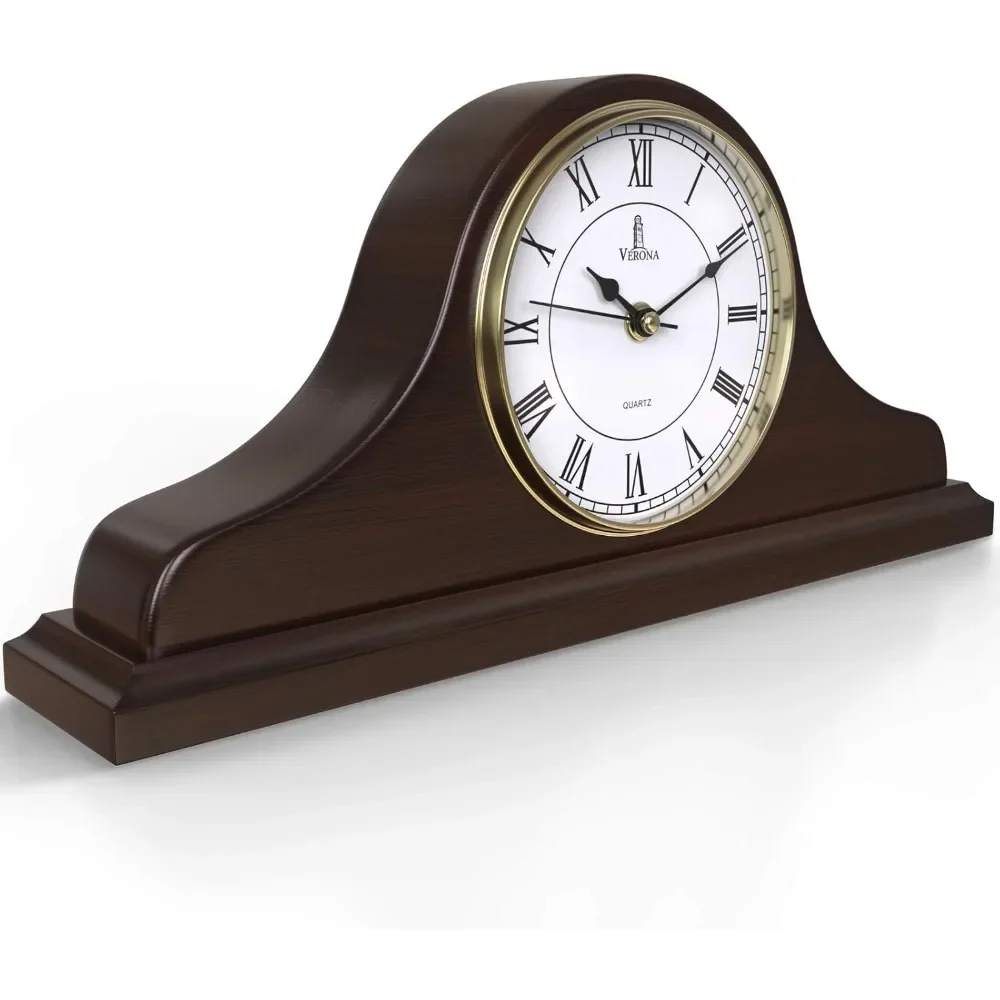 for  Clock Battery Operated - Wooden Mantle Clock for Living Room Decor Above Fireplace Mantel, Office, Shelf Home Décor Gift