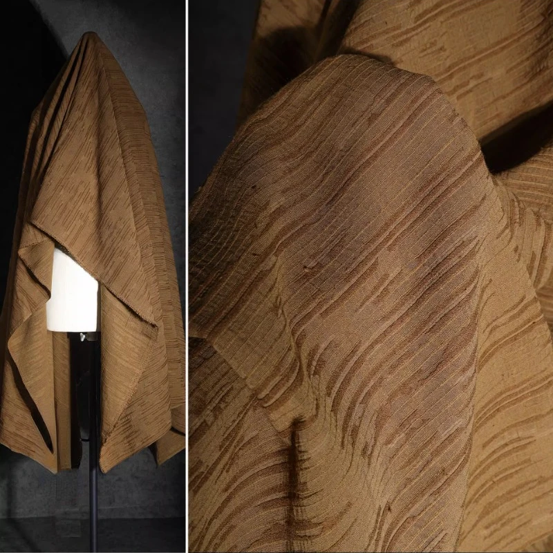 

Jacquard Cotton Linen Fabric Embroidered Clothing Designer Jacket Dress Yellow Stripes Cloth Diy Sewing Meters By The Yard