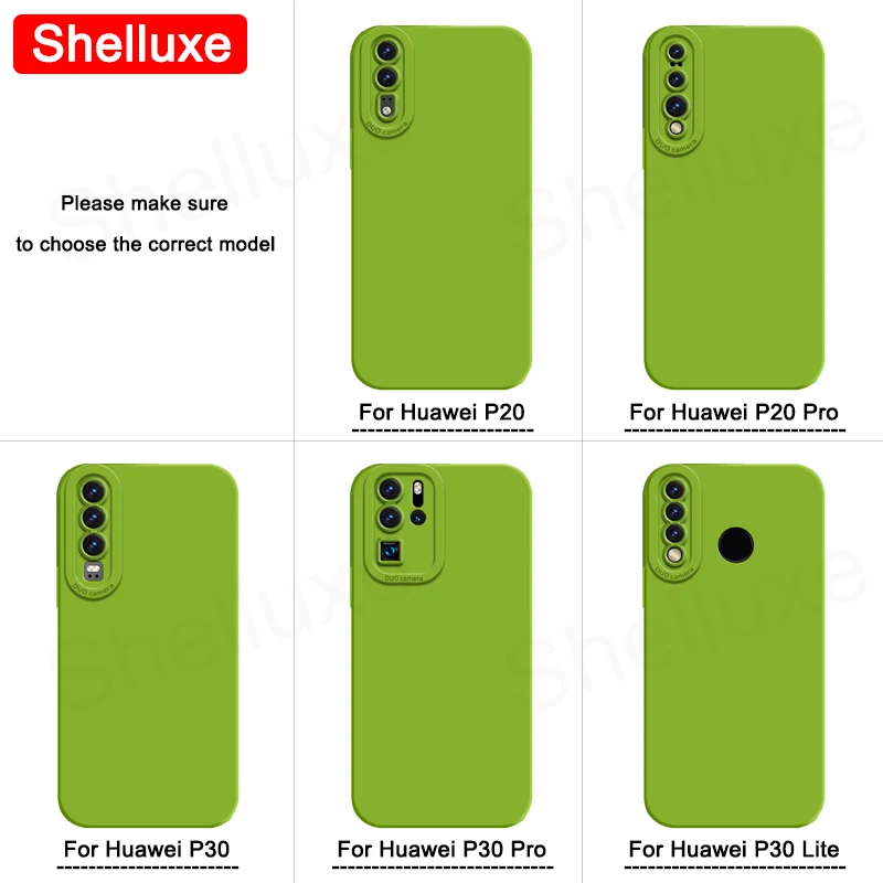 P40 Pro Case Shelluxe Square Liquid Silicone Soft Cover For Huawei P40 Pro P30 Lite P40Pro P40Lite 4G 5G Shockproof Phone Cases
