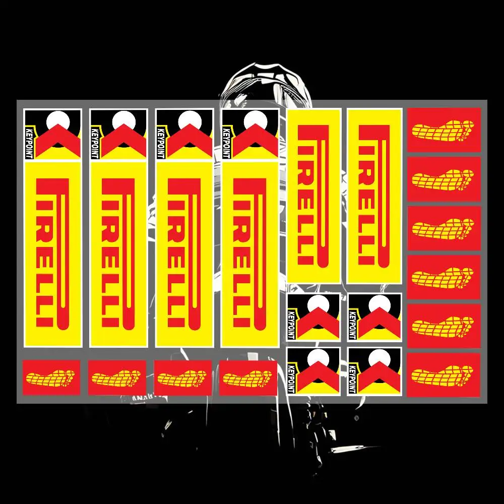 Italy Pirelli  Decal Set High Quality Printed and Cut Stickers Motorcycle Sticker
