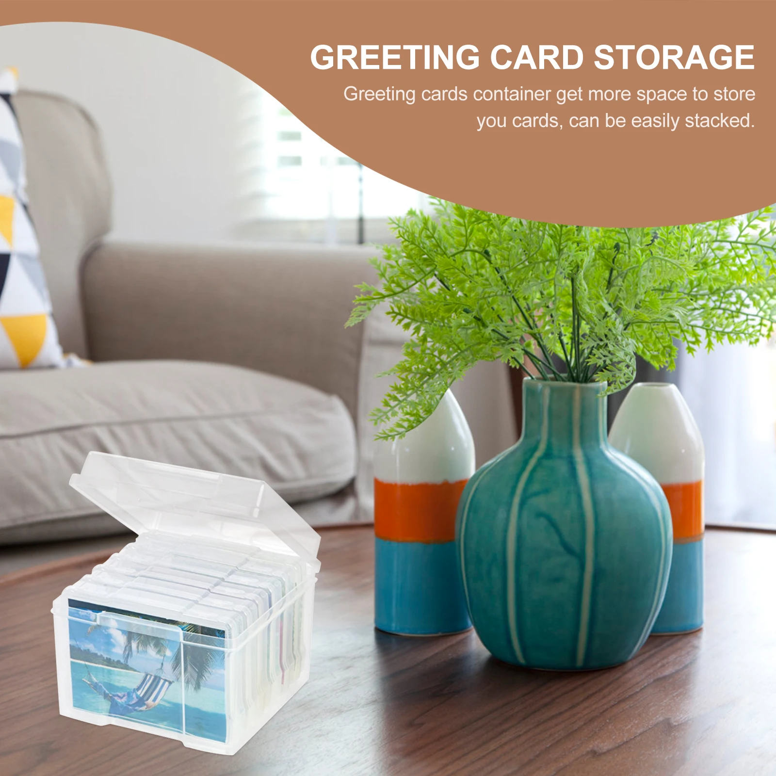

1 set Photo Box Keeper Plastic Storage Case for Greeting Cards Envelopes Postcards Bills Scrapbook Organizer Craft Set