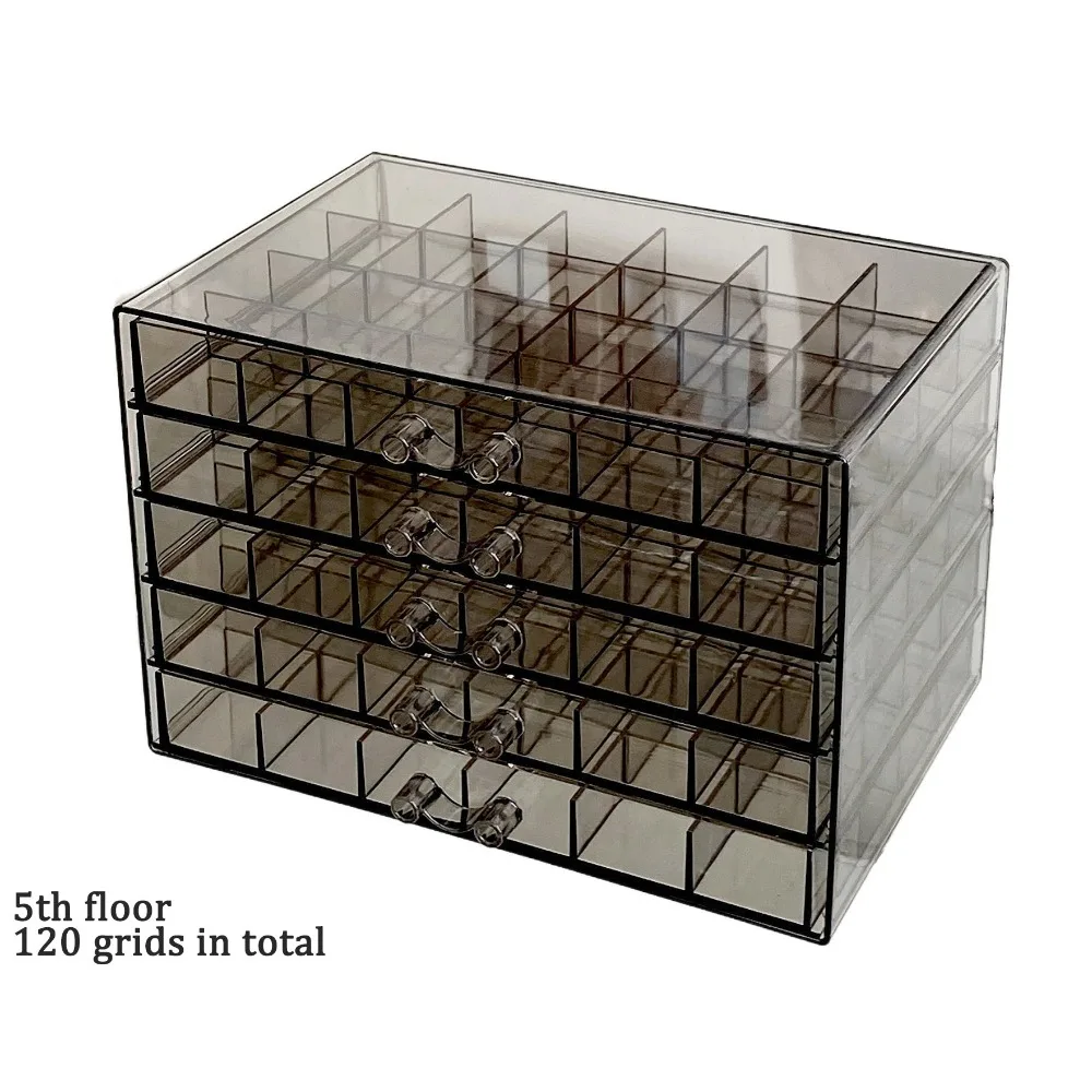 

120Grids Jewelry Storage Box Acrylic Dustproof Nail Art Organizer Box Necklace Bracelets Ring Earring Jewelry Sorting Box