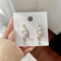 2021 New Korean Design Trendy Sweet Cute Pearl Stud Earrings for Women Fashion Chic Big Elegant Earring Party Jewelry