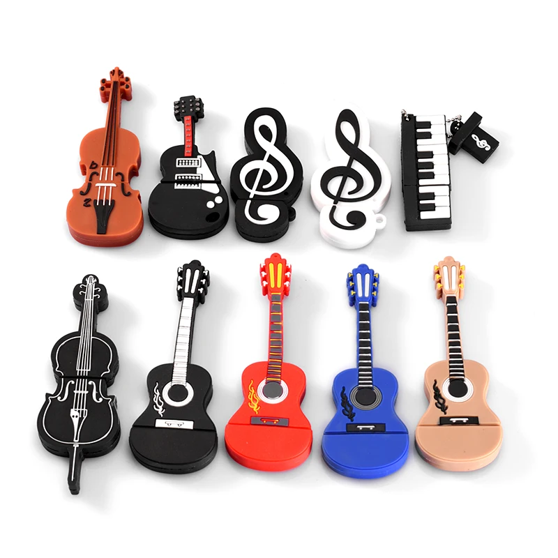 

Piano Guitar USB Flash Drive 64GB 32GB Cle USB Storage Memories Pendrive 128GB Pen Drive USB2.0 Instrument Violin Note USB Stick