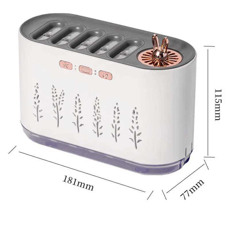 Home mute air humidifier Bedroom five hole spray aromatherapy Creative dynamic colorful voice control