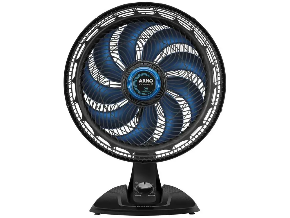 Ventilador de Mesa de Mesa Arno X-Treme 9 Repelente VE95 40cm 9 Pás 3 Velocidades Preto e Azul Escuro 2720017497 - 110V