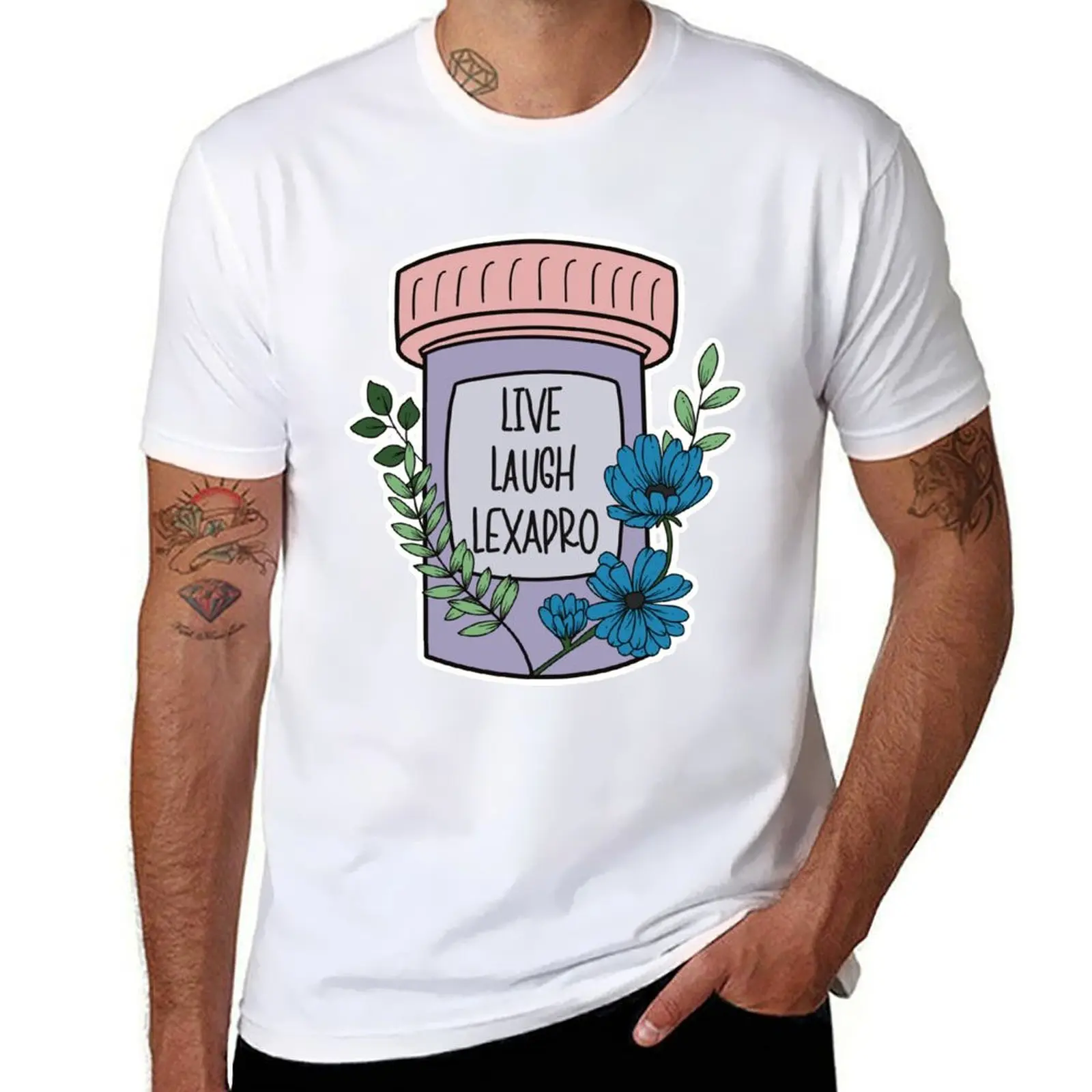 

Live, Laugh, Lexapro T-Shirt man t shirt cotton high quality man t shirts high quality luxury brand T-Shirt