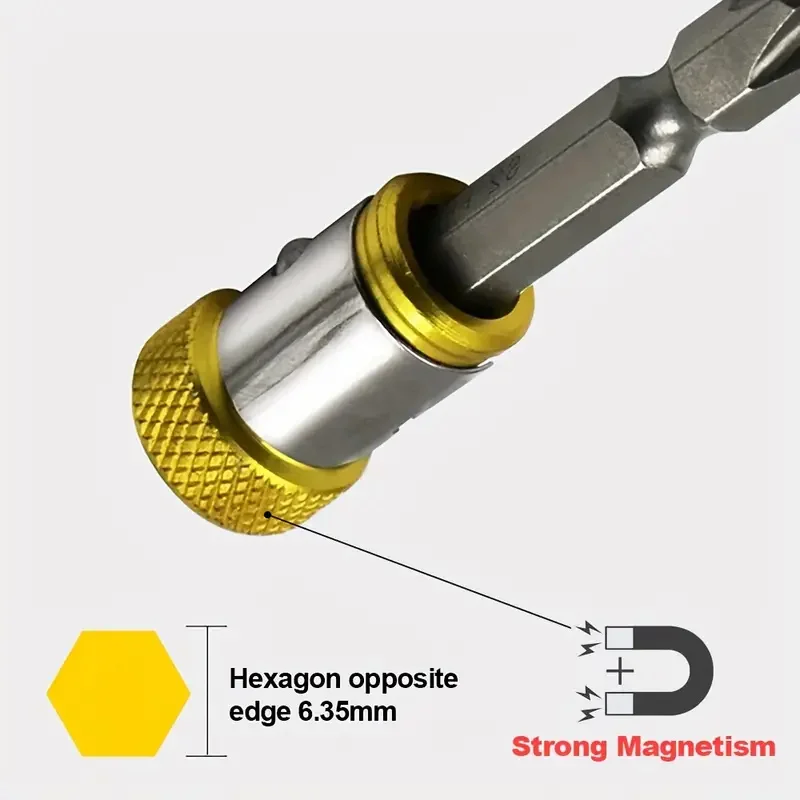 1pc Magnetic Bit Holder Alloy Electric Magnetic Ring Screwdriver Bit Non-slip Anti-Corrosion Magnet Ring For Phillip Bit