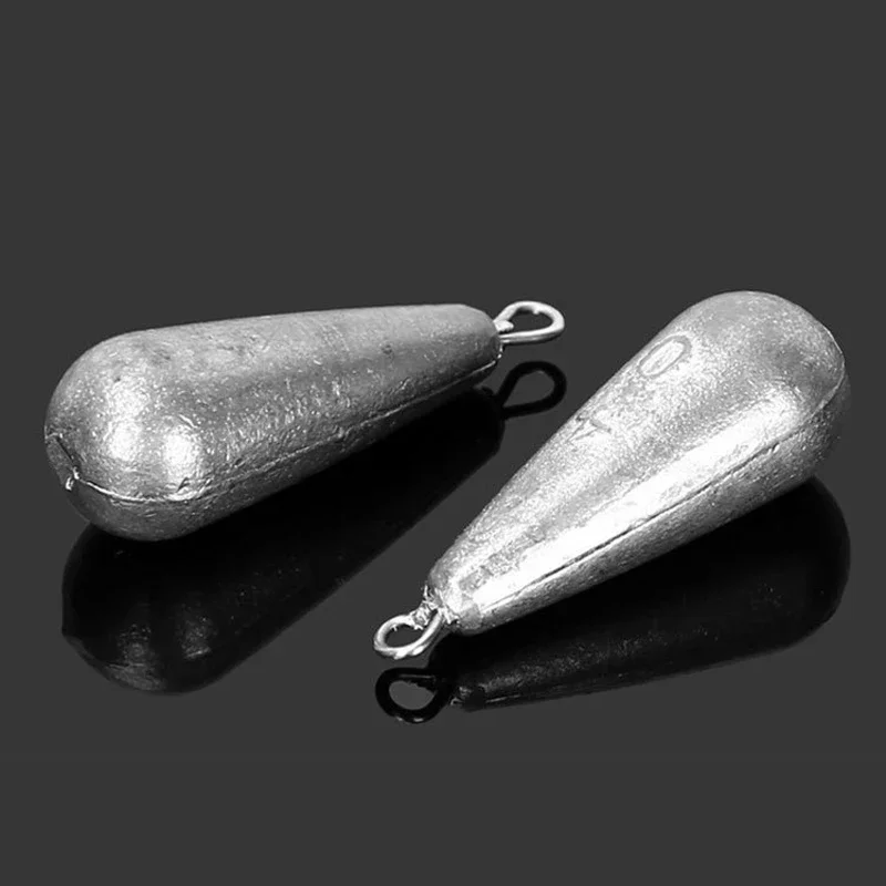 1PCS 10/20/30/40G/50G/60G/70G/80G/100G Drop-Shaped Lead Sinker Fishing Gear Accessories Fast Sinking Bait Throwing Long Distance