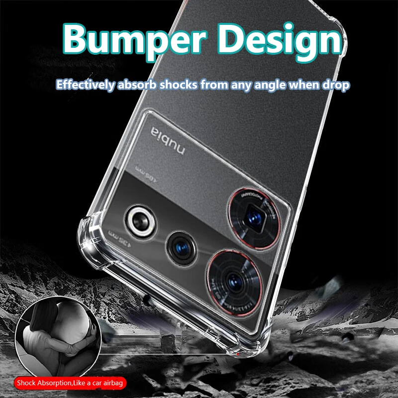 For ZTE nubia Z70 Z60 Z50 Ultra Leading Z60S Z50S Pro 5G Slim Soft TPU Silicone Transparent Case Shockproof Back Cover