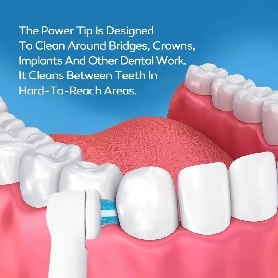Kepala sikat gigi elektrik, kepala sikat gigi pengganti untuk OralB profesional Ortho & ujung daya kompatibel dengan ortodontik