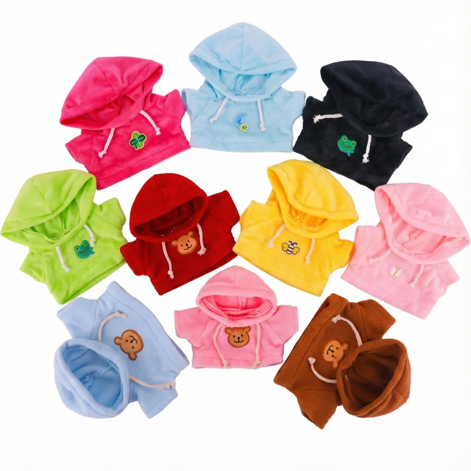 30cm 오리 인형 라라팡팡 옷에 적합, 다양한 귀여운 동물 패턴, 플러시 후드 스웨트셔츠, 어린이 선물