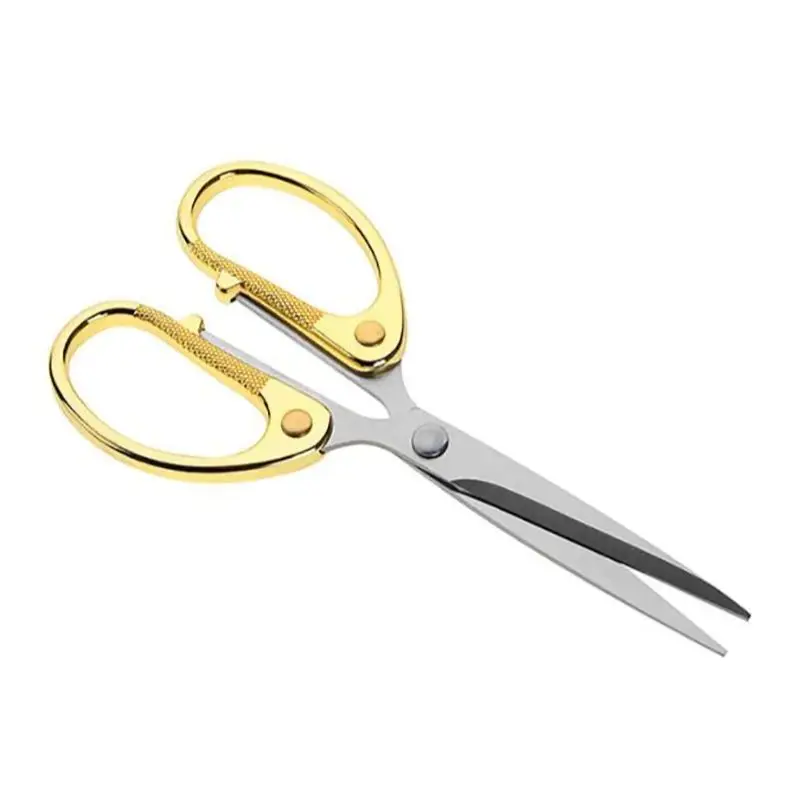 1PC Gold Alloy Stainless Steel Practical Scissors For Household Diy Cutting Sewing, Daily Office Student Stationery Scissors