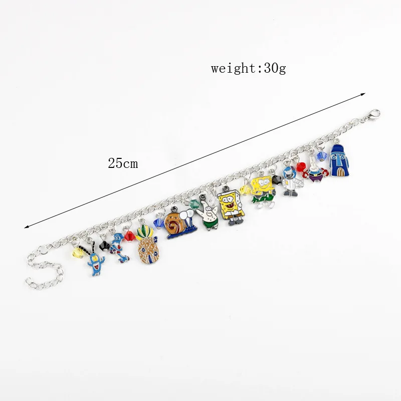 Cartoon SpongeBobs SquarePants Pendant Bracelet Oil Drop Enamel,Cartoon Patrick Stars Wristbands Squidward Bracelet