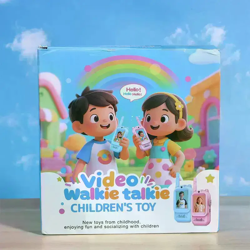 Intercomunicador Infantil com Vídeo, Pager de Desenho Animado, Tela HD de 2 Polegadas, Chamada com Um Clique, Brinquedo para Pais e Filhos, Presente para Crianças