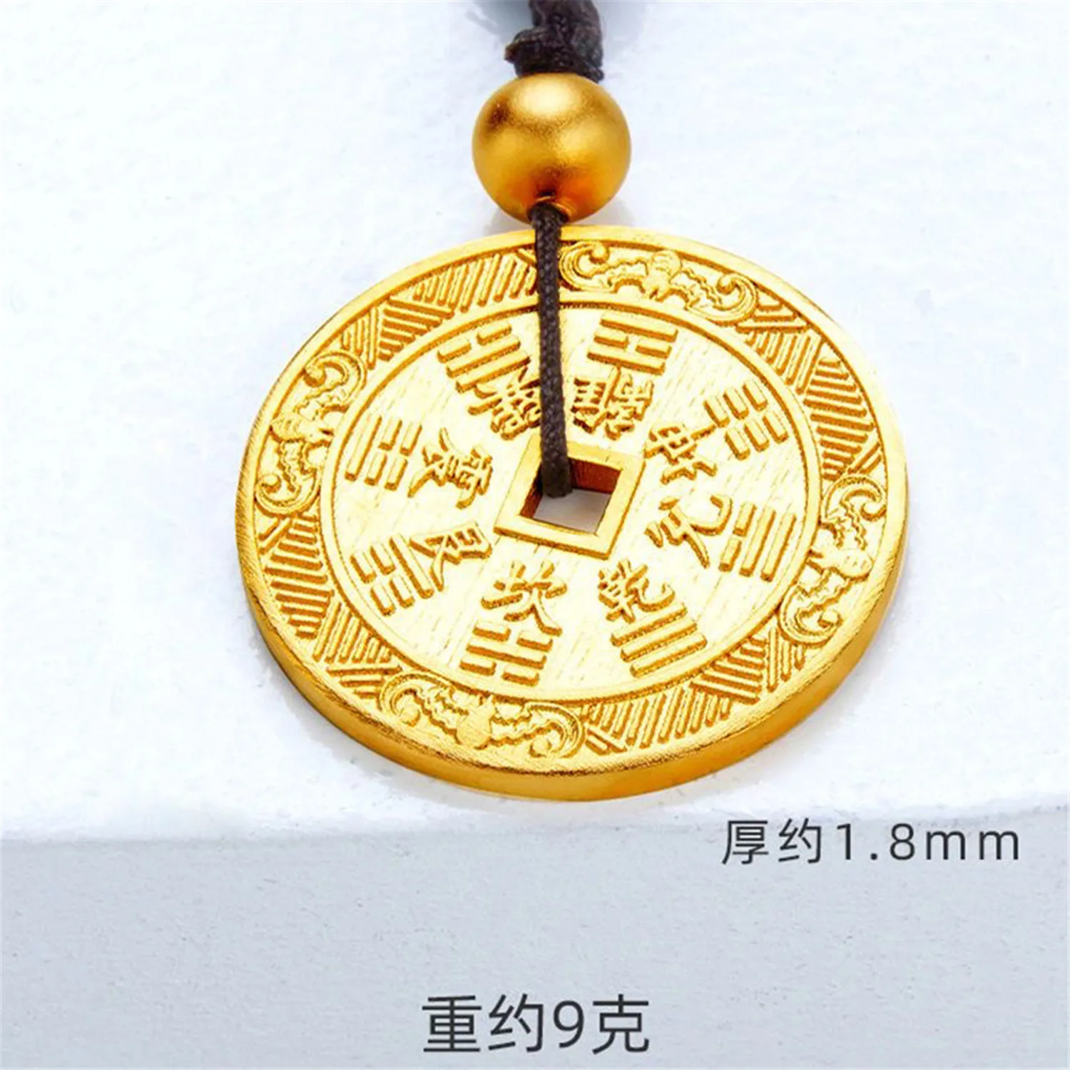 Vietnamese Sand Gold Mountain Ghost Spending Money Pendant Charms Fashion Luxury Gold Plated Necklace Tibetan Party Style Jewelr