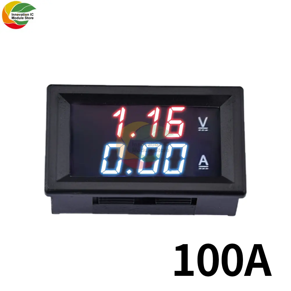 Mini Digital Car Voltmeter Ammeter DC 100V 10A 50A 100A LED Display Panel Amp Volt Voltage Current Meter Tester Detector