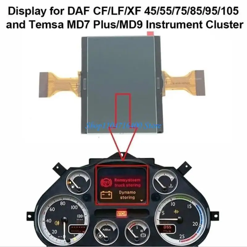 

y1gd Easy To Install LCD Vehicle Dashboard Screen plugs & Plays LCD Dashboard Screen Car Spare Part for DAF XF 45 Models